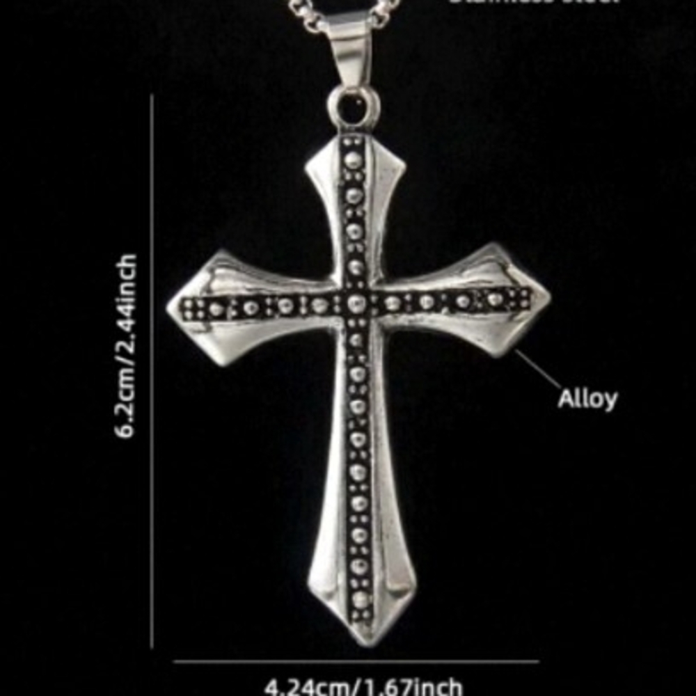 Silver Cross Pendant Necklace